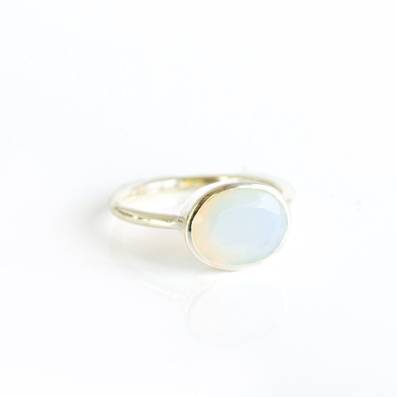 Opalite Oval Bezel  Ring : October Birthstone