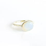 Opalite Oval Bezel  Ring : October Birthstone