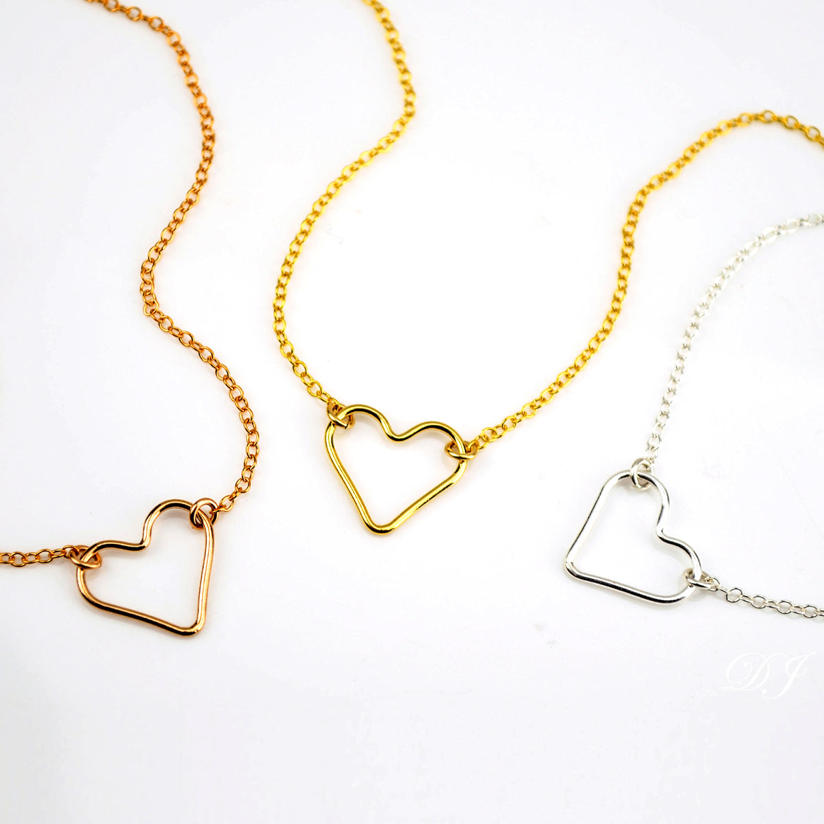 Simple Open Heart Chain Necklace