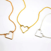 Simple Open Heart Chain Necklace