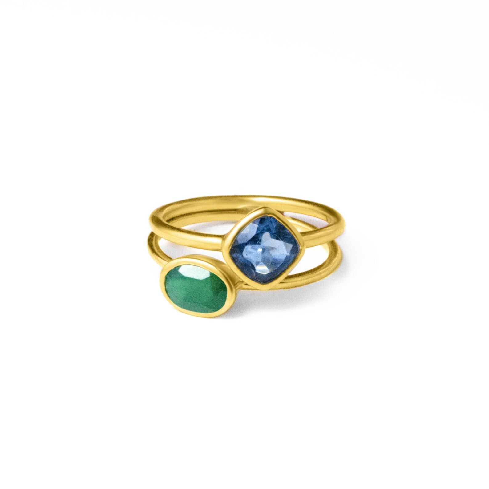 ovalringdiamondringstackingringcomboovalandcushionringsetvermeilgoldgreenonyxkyanitequartz.jpg
