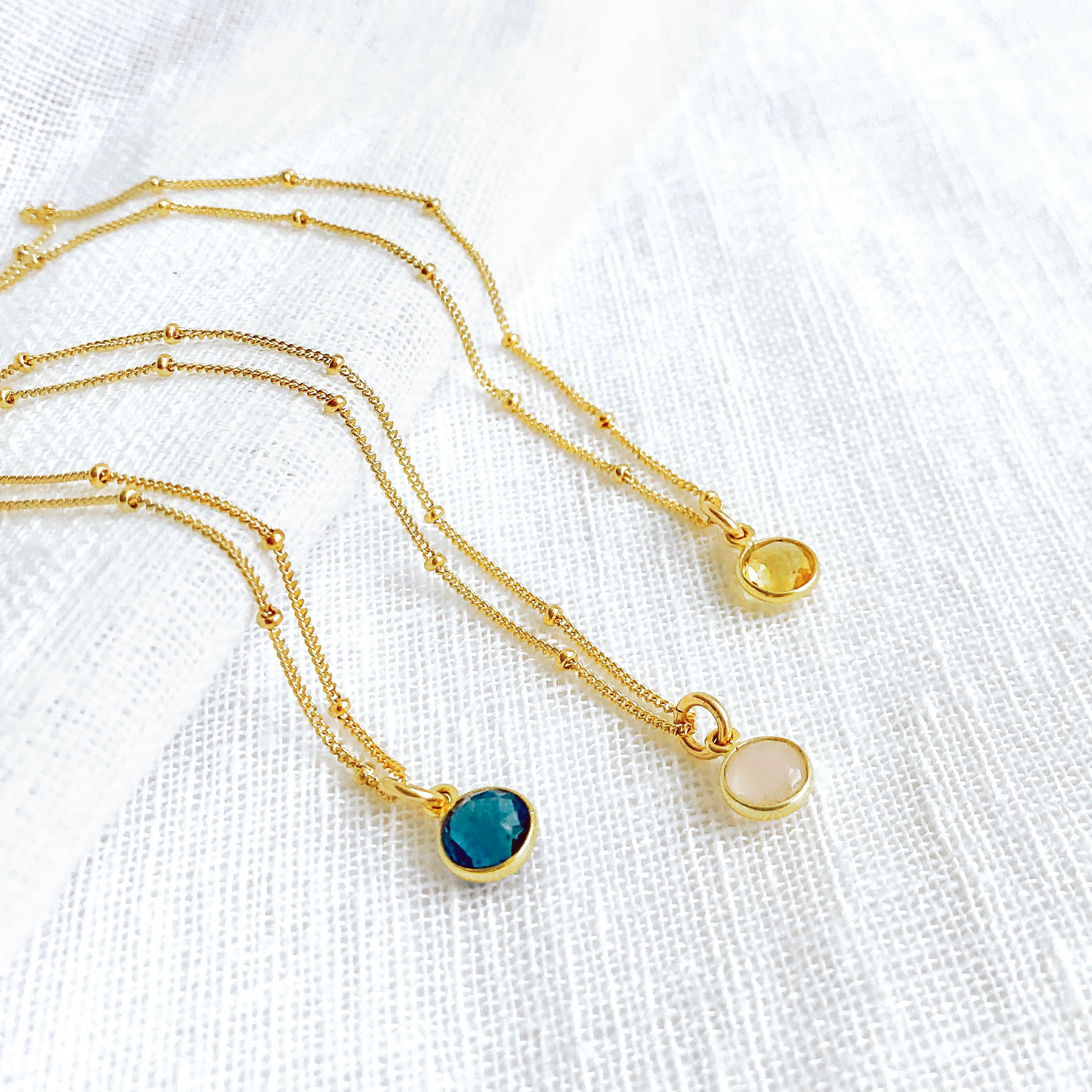 Custom Birthstone Dainty Necklace