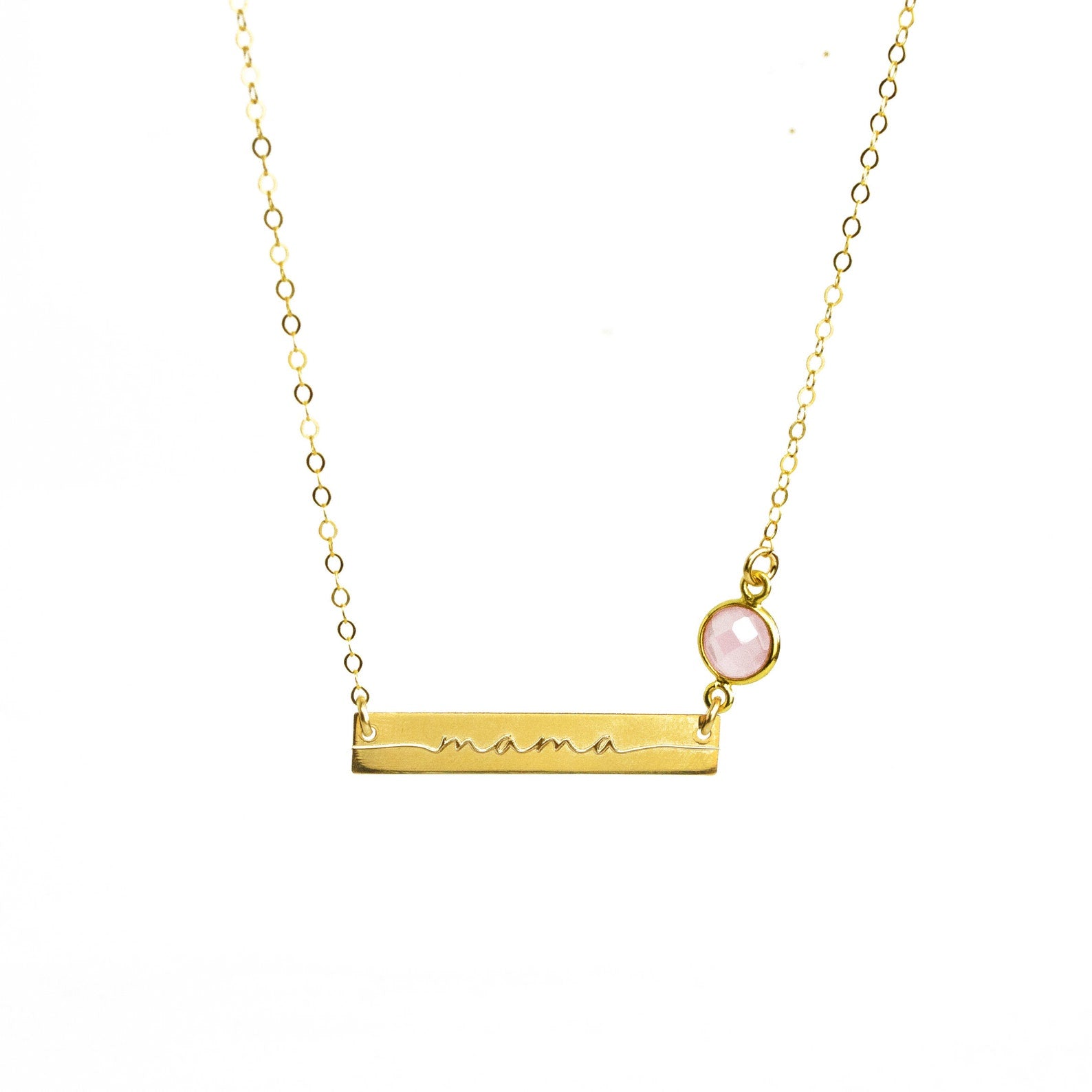 personalizedbarnecklacewithgemstonecustomengravedbarpendantwithbirthstonemamanecklacebirthstonejewelryforher