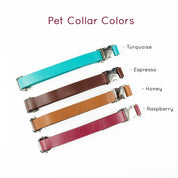 Engraved Leather Pet Collar, Custom Gift for Dog Lover, Personalized Leather Pet Collar Engraved with Name