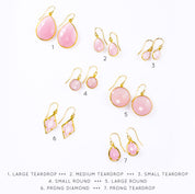 Pink Chalcedony Earrings : October Birthstone