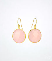 Pink Chalcedony Earrings : October Birthstone