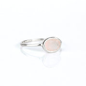 Sterling silver pink chalcedony ring. stack set, stacking rings, gemstone ring, birthstone ring, mother's day gift for her, gift for mom, gift for fiance, gift for girlfriend, wedding jewelry, bridesmaid jewelry, anniversary jewelry, anniversary gift, birthday gift, christmas gift, valentine's day gift, valentine's day rings, dainty ring, cocktail ring, statement ring, bezel set