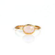 Rose gold plated pink chalcedony ring. stack set, stacking rings, gemstone ring, birthstone ring, mother's day gift for her, gift for mom, gift for fiance, gift for girlfriend, wedding jewelry, bridesmaid jewelry, anniversary jewelry, anniversary gift, birthday gift, christmas gift, valentine's day gift, valentine's day rings, dainty ring, cocktail ring, statement ring, bezel set