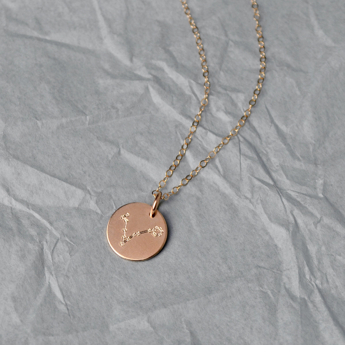 Pisces Constellation Necklace with Monogram Engraving on Back