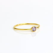 gold plated Purple amethyst ring, february birthstone jewelry, vibrant purple gemstone ring, faceted purple amethyst, Bezel set ring, 18k vermeil gold, Sterling silver ring, amethyst gift, february birthday gift, purple ring for her, stacking ring, stackable ring