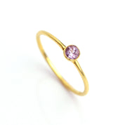 gold plated Purple amethyst ring, february birthstone jewelry, vibrant purple gemstone ring, faceted purple amethyst, Bezel set ring, 18k vermeil gold, Sterling silver ring, amethyst gift, february birthday gift, purple ring for her, stacking ring, stackable ring