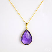 Purple Amethyst Necklace : February Birthstone