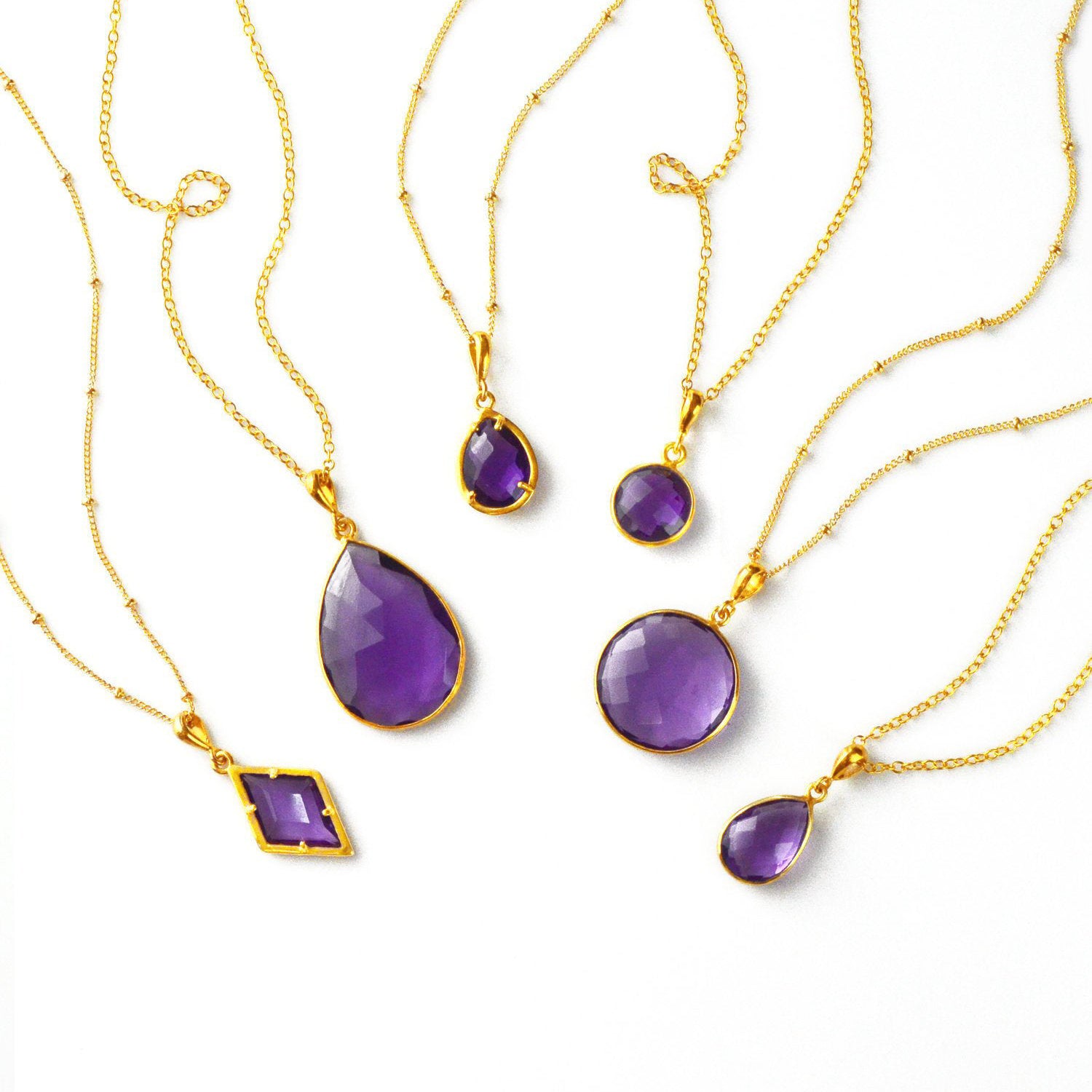 Purple Amethyst Necklace : February Birthstone