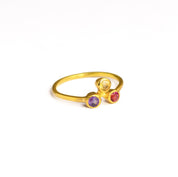 purple amethyst, citrine quartz, ruby quartz