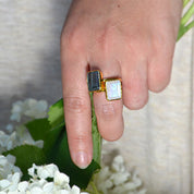 Green Onyx Rectangle Ring: May Birthstone