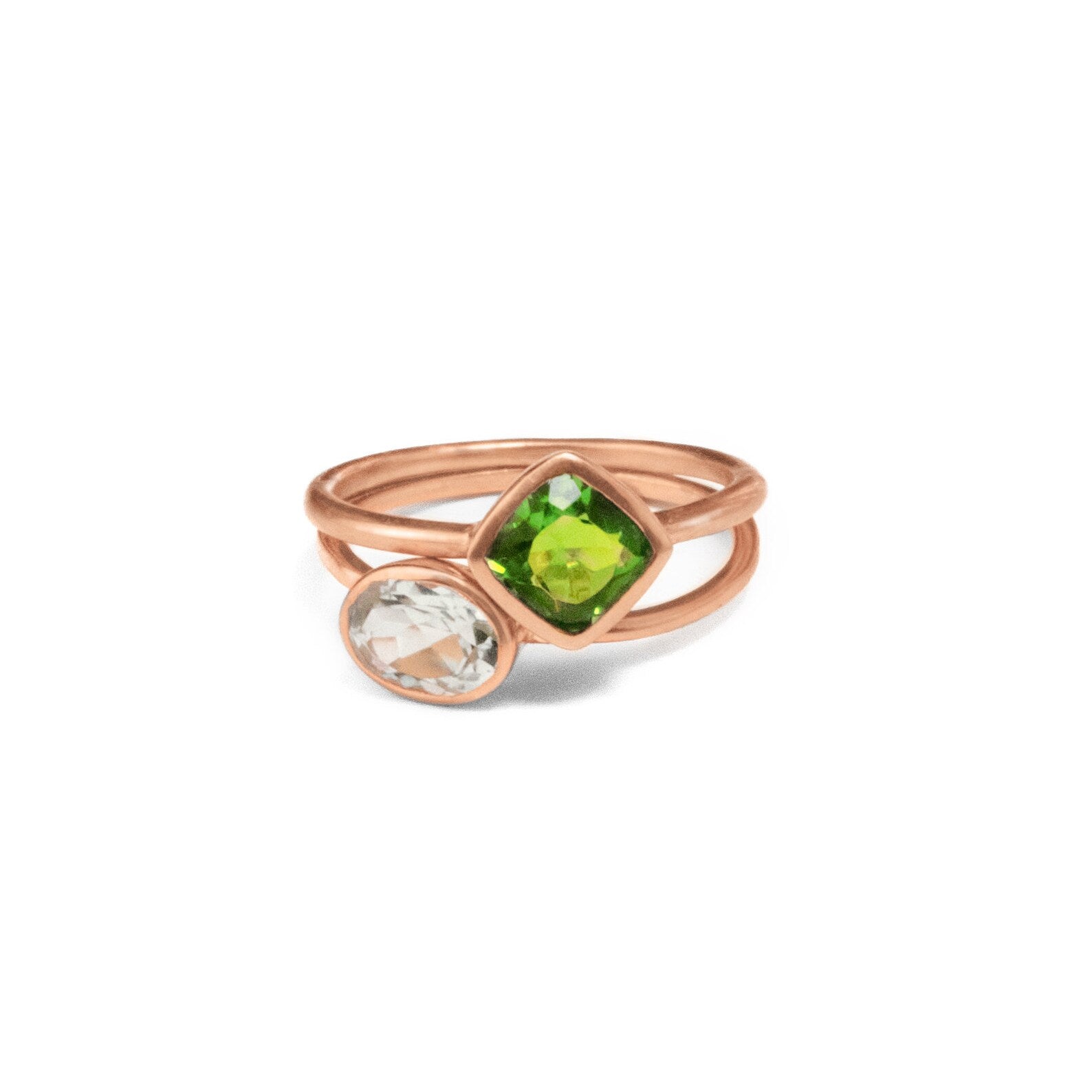 Stacking Ring Set Combo with Ovals and Diamonds