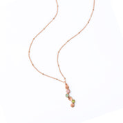 Cherished Connections Birthstone and Initial Necklace Vertical Pendant