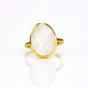 Rough Cut Rainbow Moonstone Ring