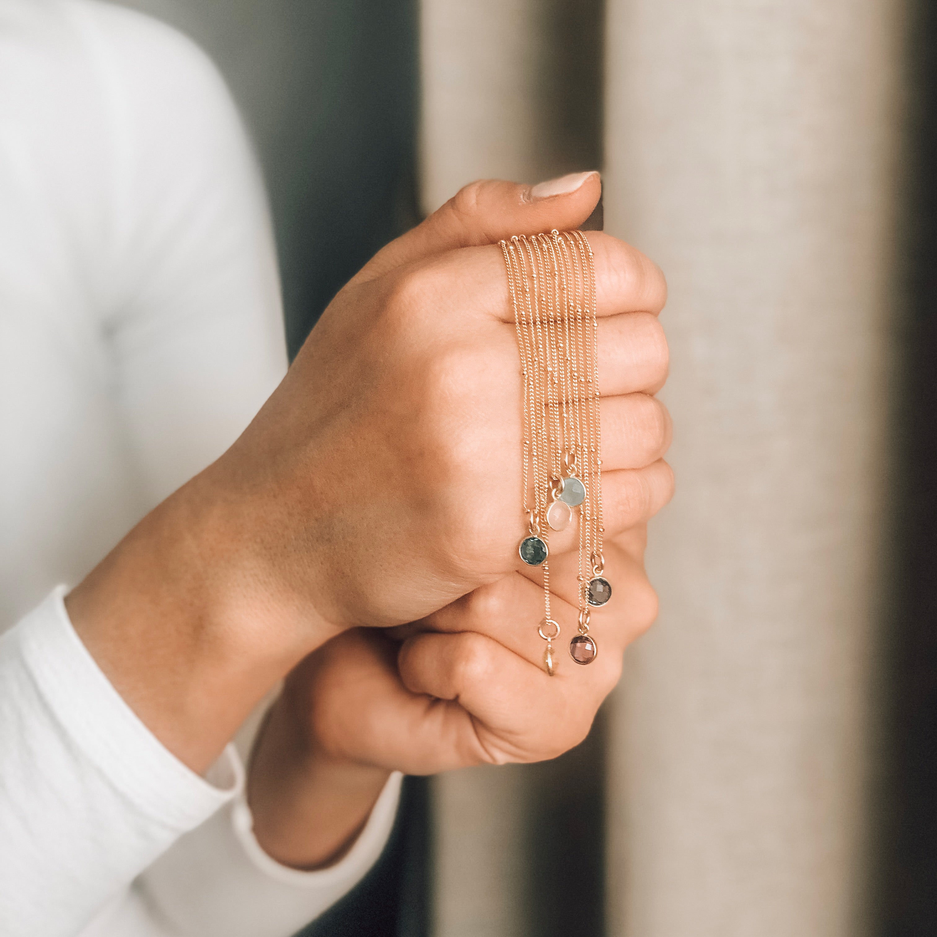 Custom Birthstone Dainty Necklace