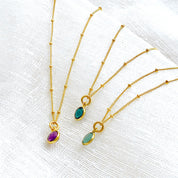 Custom Birthstone Dainty Necklace