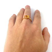 Purple Amethyst Round Prong Set Ring : February Birthstone
