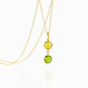 Customizable Round Birthstone Vertical Station Necklace