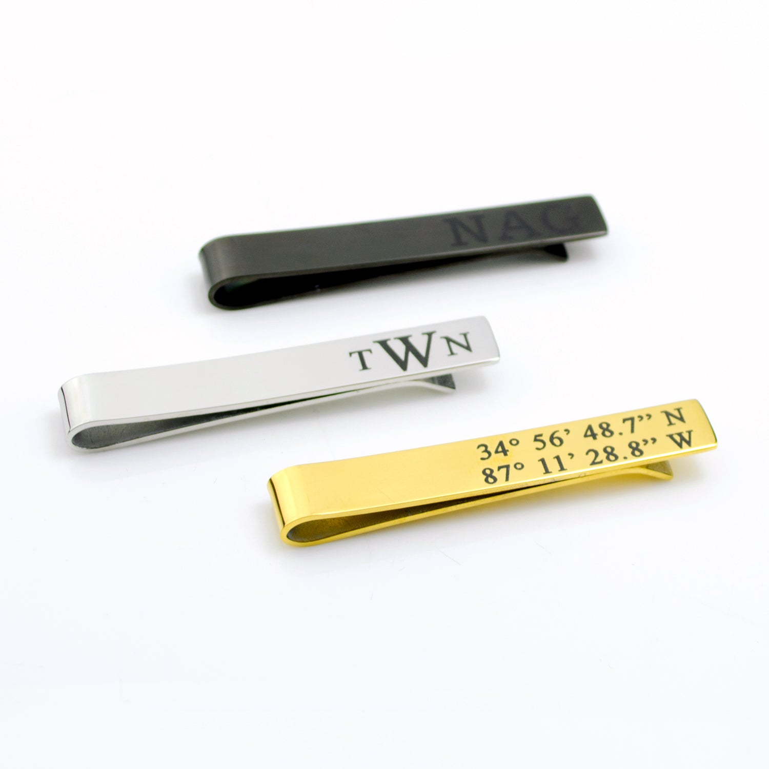 Personalized metal tie clip with custom engraving laser engraving text engraving or actual handwriting ready for gift giving in Danique Jewelry branded box make a very special gift for dad, husband, boyfriend or grandpa. Great gift for dads, Father's Day, Retirement, new job or promotion or for your wedding party, dad gift, fathers day gift, gift for dad, gift for him, christmas, groomsman gift, promotion gift, grad gift, graduation gift. anniversary gift