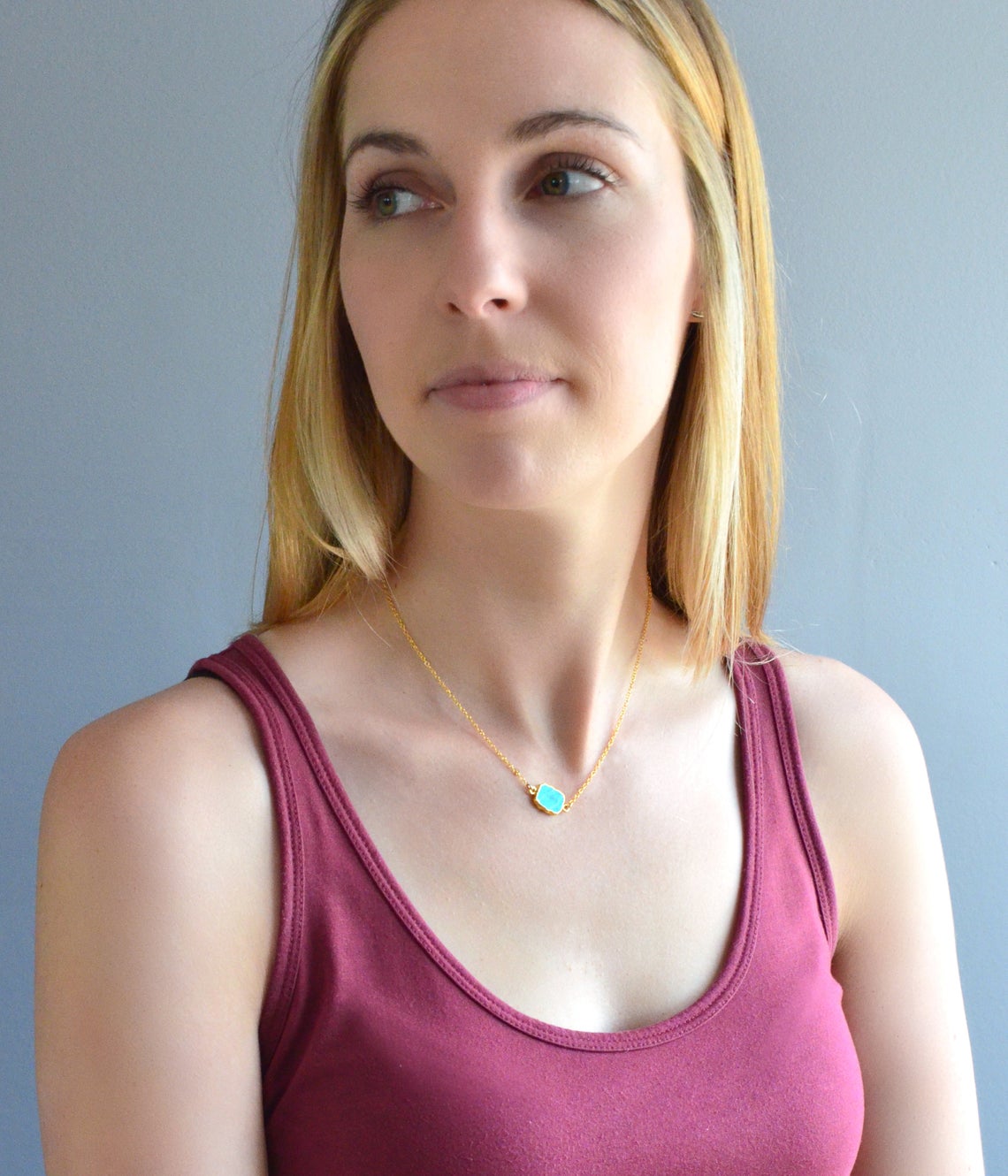 Natural Gemstone Slice Connector Necklace