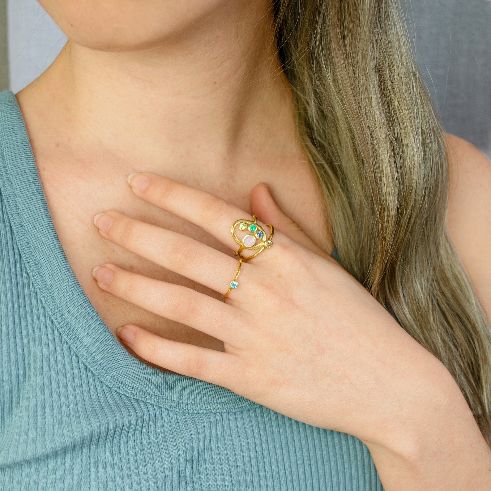 stacking rings, gold rings, gemstone rings