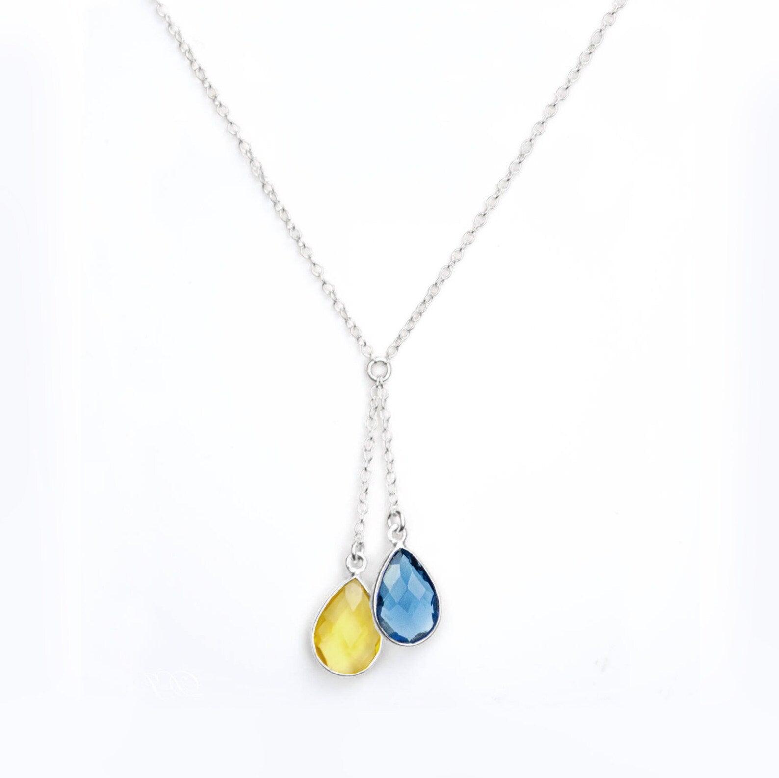 Ukraine Necklace Fundraiser Lariat Birthstone Necklace