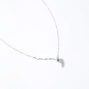 Custom Mom Nameplate Necklace with Footprint Charms