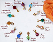Family Tree Necklace with Kids Birthstone Crystals and Initials