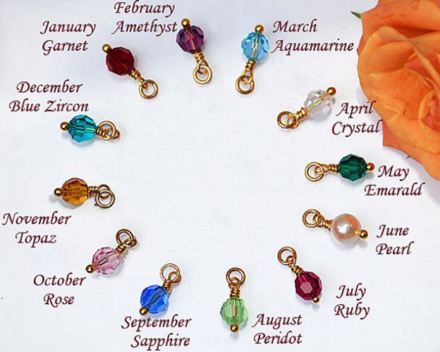 Family Tree Necklace with Kids Birthstone Crystals and Initials