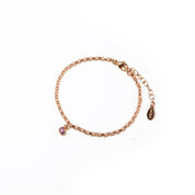 Single rose gold-filled bracelet, birthstone bracelet with purple amethyst stone. 