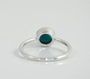 Turquoise Round Bezel Set Faceted Ring - December Birthstone - Turquoise Jewelry
