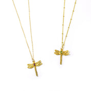 vermeilgoldjewelryinsectpendantnecklacesjulyandaugustbirthstonesrubyandperidotgemstonescablechainnecklace