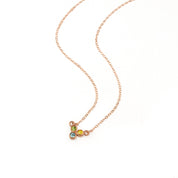 Tiny Triple Birthstone Cluster Necklace, Sterling Silver, Gold Filled, Non Tarnish Necklace for Women, Custom Birthstone Necklace Christmas Gift