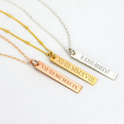 personalized bar necklace collection engraved name bar necklace minimalist layering necklace