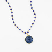Round Pendant Wire Wrapped Necklace - Birthstone Necklace