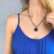 Round Pendant Wire Wrapped Necklace - Birthstone Necklace