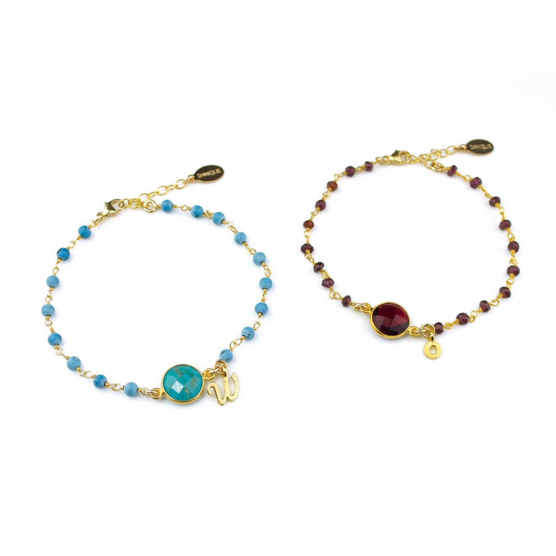 Personalized Birthstone and Initial Wire Wrapped Bracelet