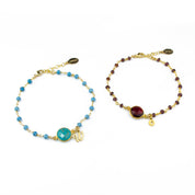 Personalized Birthstone and Initial Wire Wrapped Bracelet